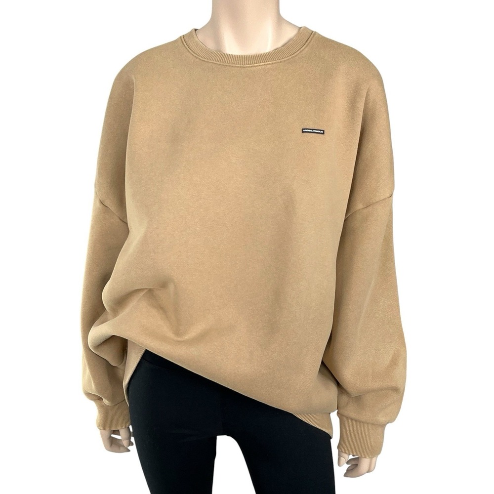 Under Armour Sweatshirt Women Large Brown Long Sleeve Crewneck Icon NWT $110